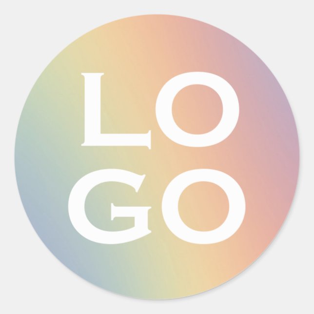Pegatina Redonda Logo de la empresa o del Personalizado de negocios (Anverso)