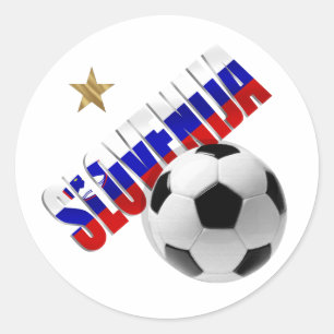 Pegatina Redonda Logo de la estrella de fútbol eslovena