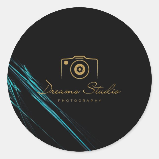 Pegatina Redonda Logo de la fotografía (Anverso)