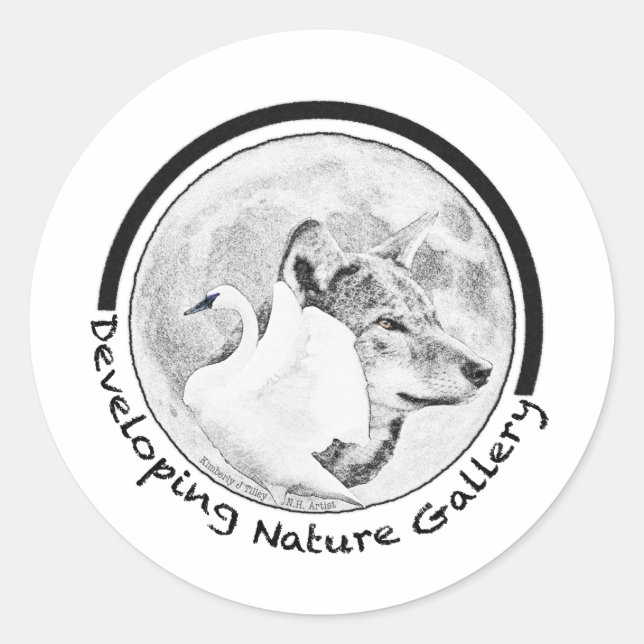 Pegatina Redonda Logo de la Galería de la Naturaleza en desarrollo (Anverso)