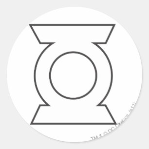 Pegatina Redonda Logo de la Linterna Verde 16