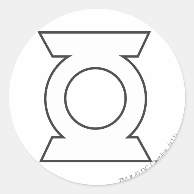 Pegatina Redonda Logo de la Linterna Verde 16 (Anverso)