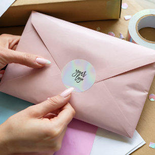 Pegatina Redonda Logo de la marca holográfica de moda moderna de ar