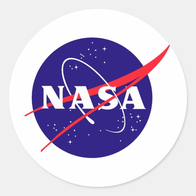 Pegatina Redonda Logo de la NASA (Anverso)