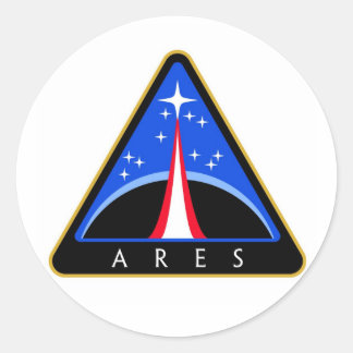 Pegatina Redonda Logo de la NASA Ares Rocks