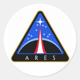 Pegatina Redonda Logo de la NASA Ares Rocks