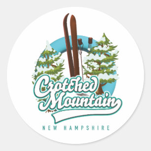 Pegatina Redonda Logo de la nueva montaña de hampshire