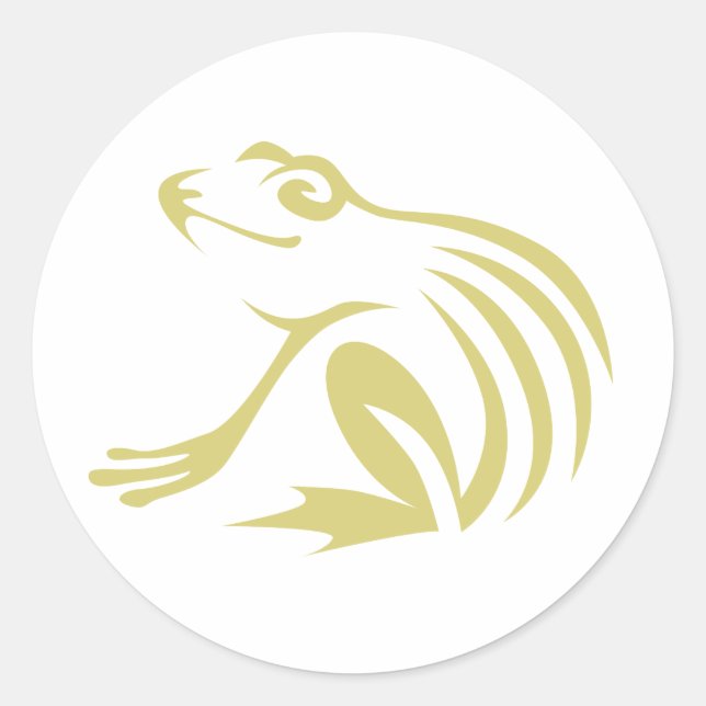 Pegatina Redonda Logo de la Rana Verde (Anverso)