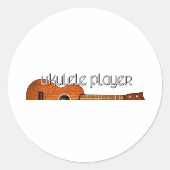 Pegatina Redonda Logo de la revista Ukulele Player (Anverso)