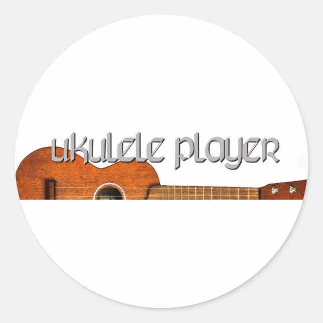 Pegatina Redonda Logo de la revista Ukulele Player (Anverso)