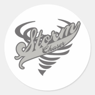 Pegatina Redonda Logo de la tormenta Chaser Tornado