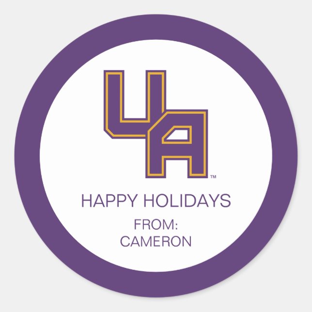 Pegatina Redonda Logo de la Universidad de Albany (Anverso)