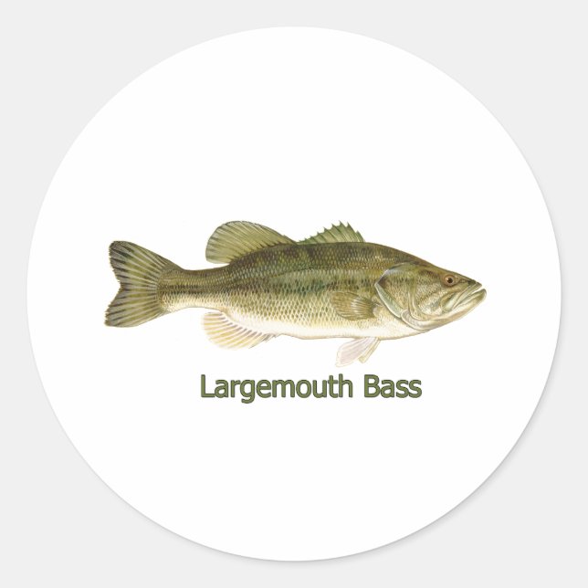 Pegatina Redonda Logo de Largemouth Bass (titulado) (Anverso)