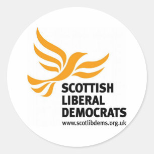 Pegatina Redonda Logo de los demócratas liberales escoceses