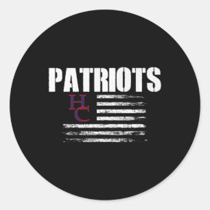 Pegatina Redonda Logo De Los Patriotas Del Condado De Henry Bandera