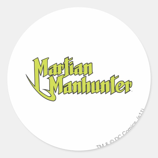 Pegatina Redonda Logo de Martian Manhunter (Anverso)