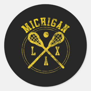 Pegatina Redonda Logo de Michigan Lacrosse Lax