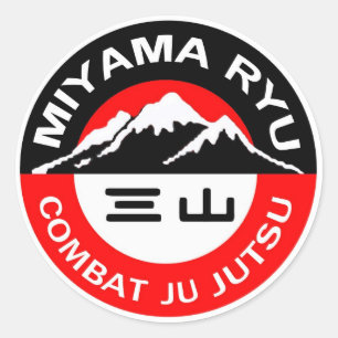 Pegatina Redonda Logo de Miyama Ryu Negro y Rojo