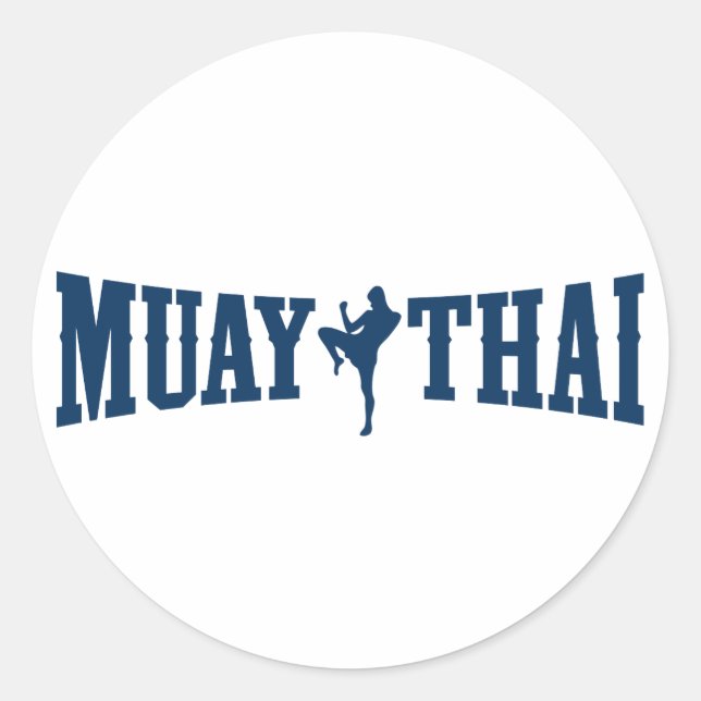 Pegatina Redonda Logo de Muay Thai (Anverso)