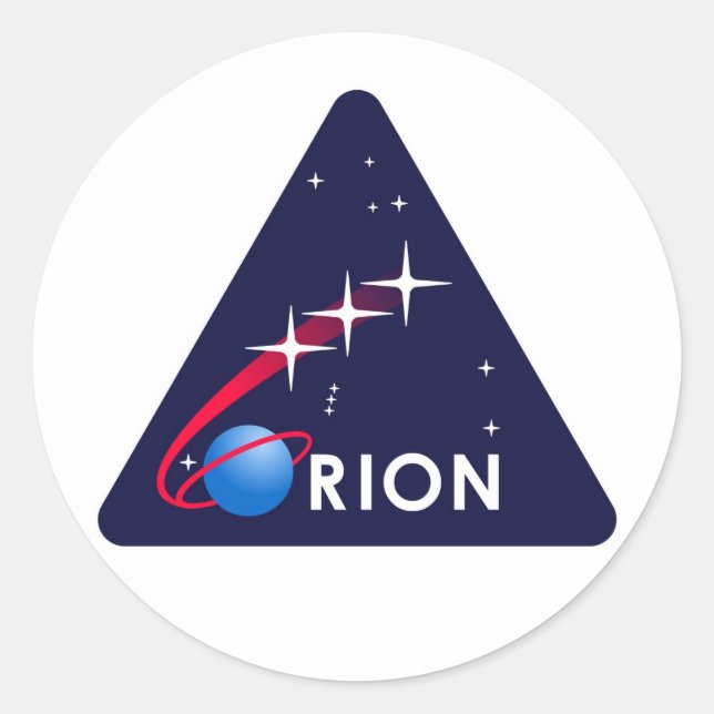 Pegatina Redonda Logo de NASA Orion (Anverso)