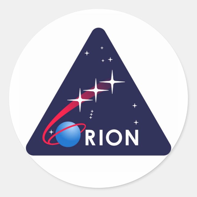 Pegatina Redonda Logo de NASA Orion (Anverso)
