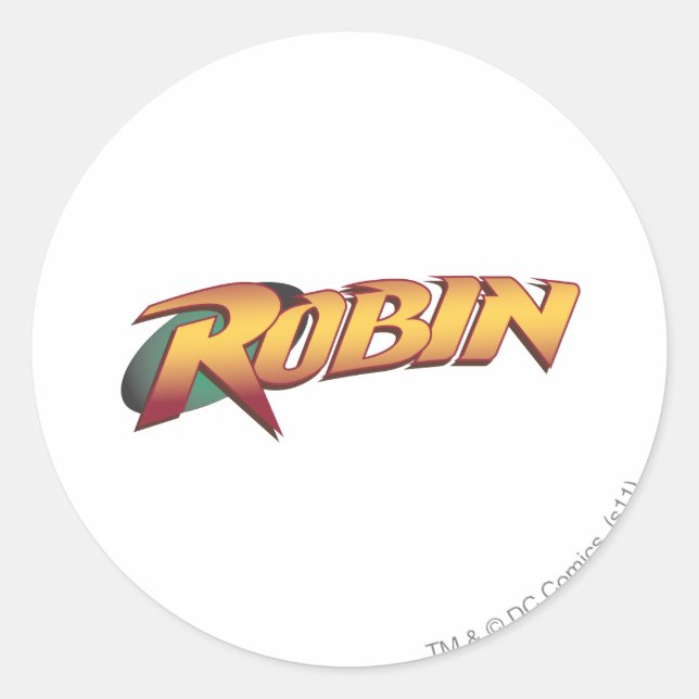 Pegatina Redonda Logo de nombre Robin (Anverso)