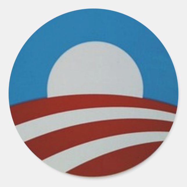 Pegatina Redonda Logo de Obama (Anverso)