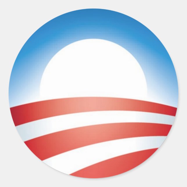 Pegatina Redonda Logo de Obama (Anverso)