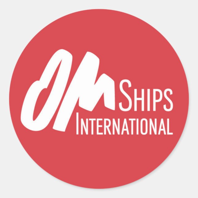Pegatina Redonda Logo de OM Ships (Anverso)