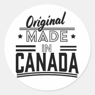 Pegatina Redonda Logo de Original Made in Canada