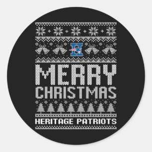 Pegatina Redonda Logo de Patriotas del Patrimonio Feliz Navidad Feo