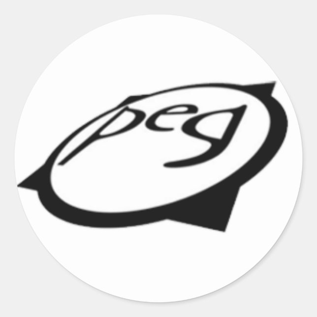 Pegatina Redonda Logo de Peg (Anverso)