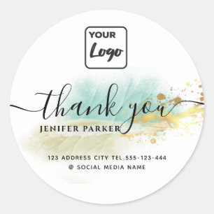 Pegatina Redonda Logo de personalizado de tinta alcohólica contempo