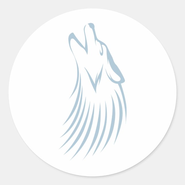 Pegatina Redonda Logo de personalizado Howling Coyote (Anverso)
