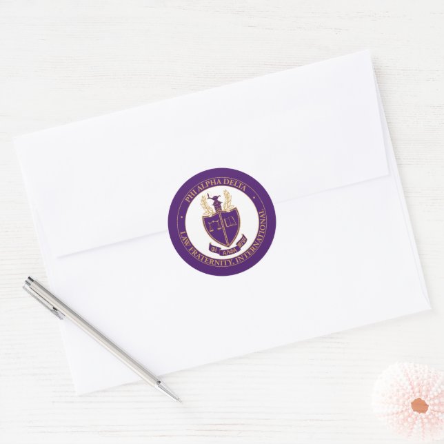 Pegatina Redonda Logo de Phi Alpha Delta (Sobre)