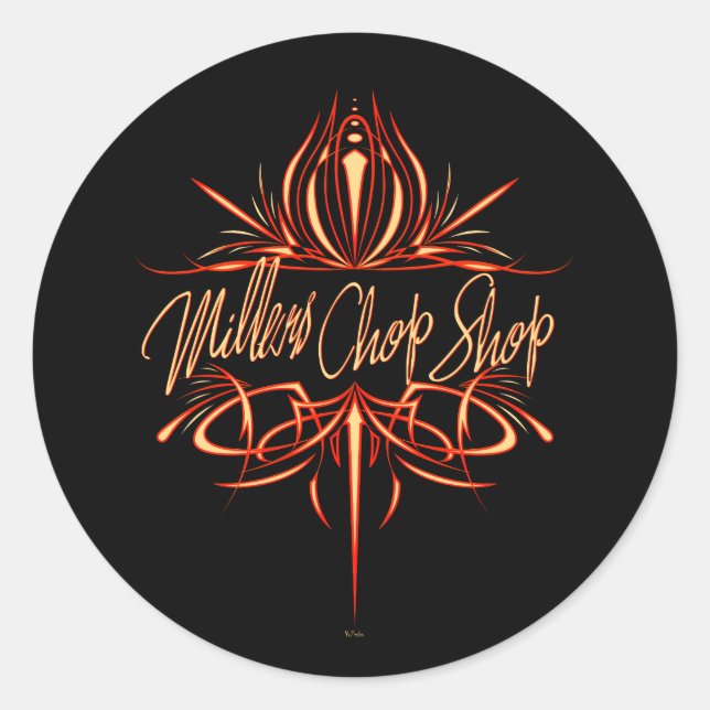 Pegatina Redonda Logo de Pinstripe I (Anverso)