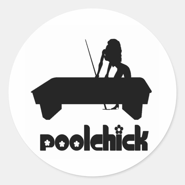 Pegatina Redonda Logo de PoolChick (Anverso)