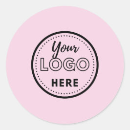 Pegatina Redonda Logo de promoción Minimalista de marca rosa profes