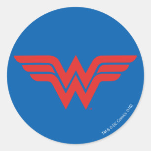 Pegatina Redonda Logo de Red Wonder Woman