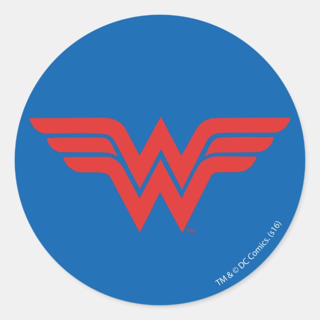 Pegatina Redonda Logo de Red Wonder Woman (Anverso)