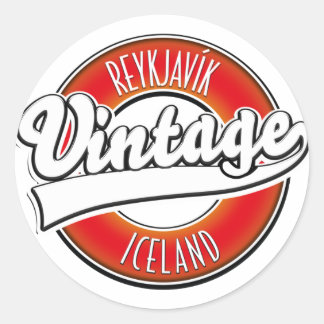Pegatina Redonda Logo de Reykjavík Islandia