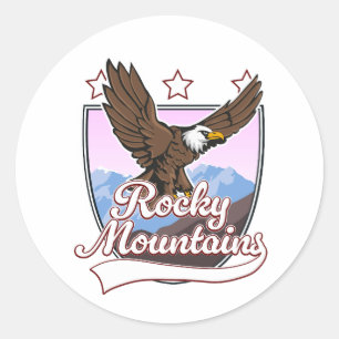Pegatina Redonda Logo de Rocky Mountains