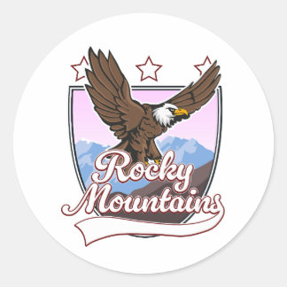 Pegatina Redonda Logo de Rocky Mountains