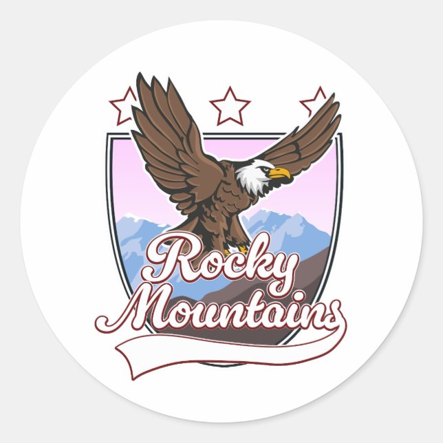 Pegatina Redonda Logo de Rocky Mountains (Anverso)