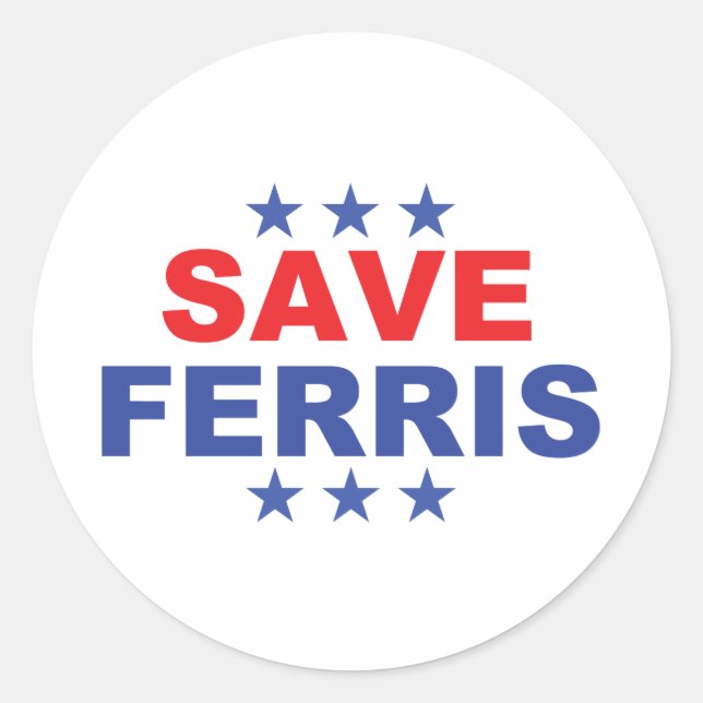 Pegatina Redonda Logo de Save Ferris Presidential (Anverso)