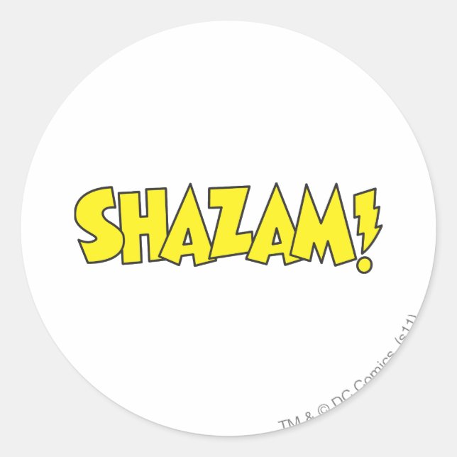 Pegatina Redonda Logo de Shazam Amarillo (Anverso)
