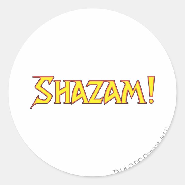 Pegatina Redonda Logo de Shazam amarillo/rojo (Anverso)