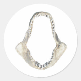 Pegatina Redonda Logo de Shortfin Mako Shark Jaws