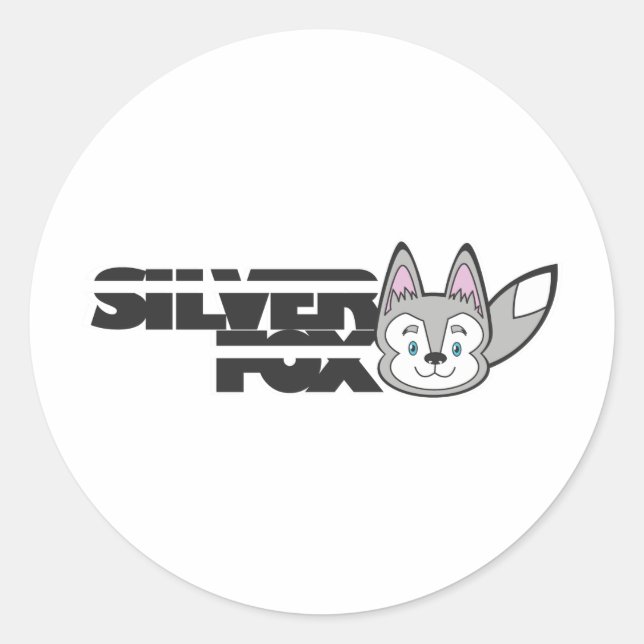 Pegatina Redonda Logo de Silver fox (Anverso)
