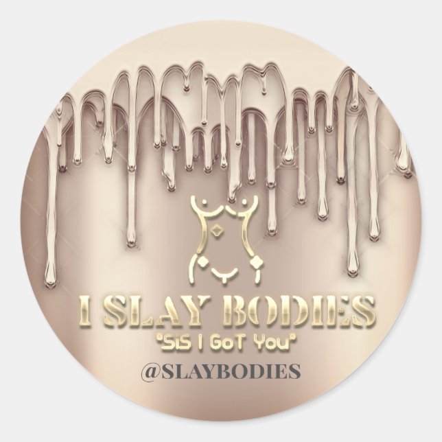Pegatina Redonda Logo de Slay Bodies Personalizado cosmético Perfor (Anverso)
